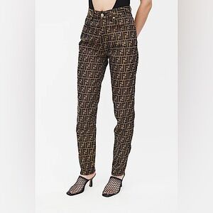 Vintage Fendi Brown & Black Zucca Monogram Slim Trouser
US Size Small